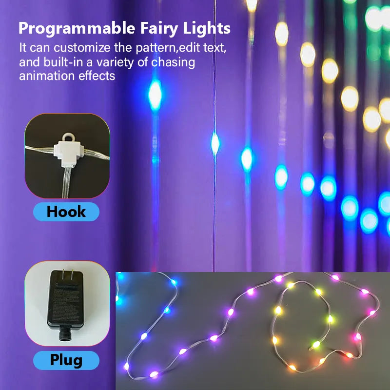 LuminaCurtain™ - Cortinas de luces LED WiFi inteligentes